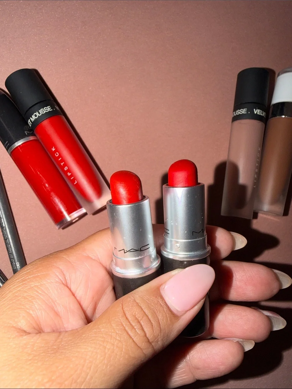 Lip Bundle - Bright Red and Nude